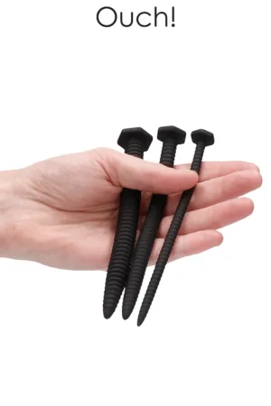 Set de 3 plugs urétraux Grandes Vis – Ouch! - 94edenstreet.com - sexshop en ligne