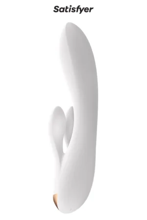Vibro Rabbit connecté Double Flex blanc – Satisfyer - 94edenstreet.com - sexshop en ligne