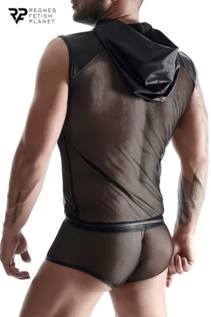 T-shirt à capuche en mesh – Regnes - 94edenstreet.com - sexshop en ligne