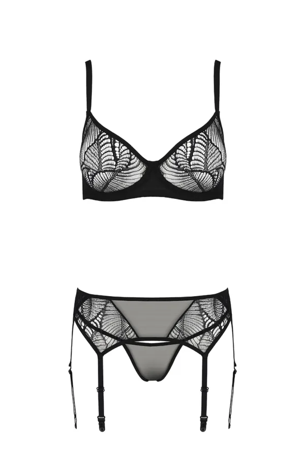 Ensemble à jarretelles Leafa – Passion ECO Collection - 94edenstreet.com - sexshop en ligne