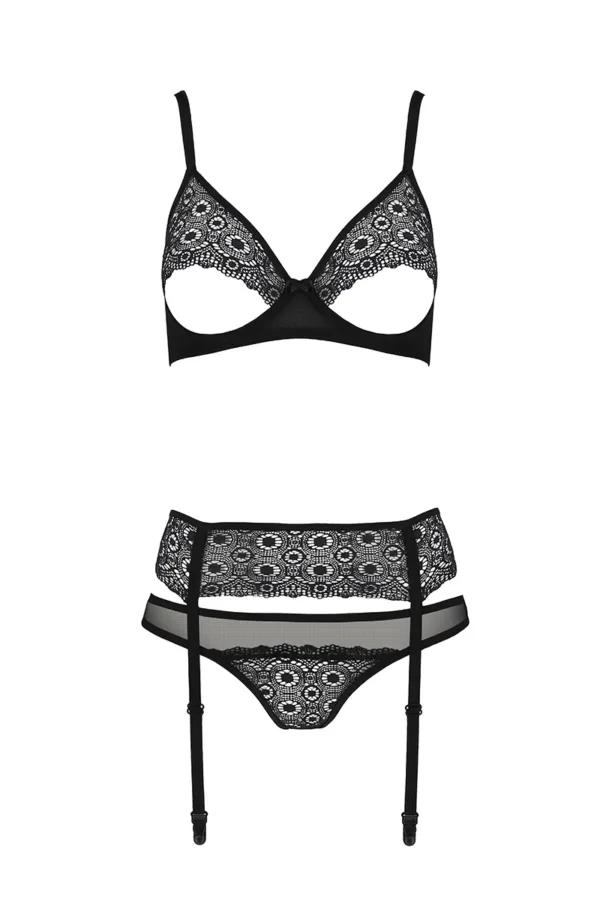 Ensemble à jarretelles Zinnia – Passion ECO Collection - 94edenstreet.com - sexshop en ligne