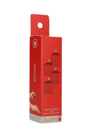 4 bougies SM rouges parfumées – Ouch! - 94edenstreet.com - sexshop en ligne