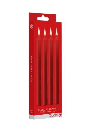 4 bougies SM rouges Large – Ouch! - 94edenstreet.com - sexshop en ligne