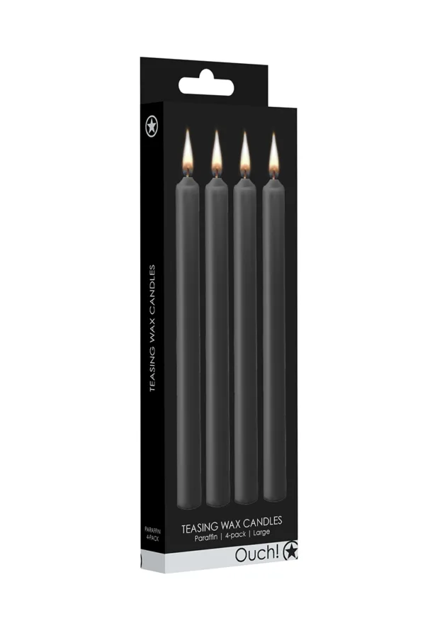 4 bougies SM noires Large – Ouch! - 94edenstreet.com - sexshop en ligne