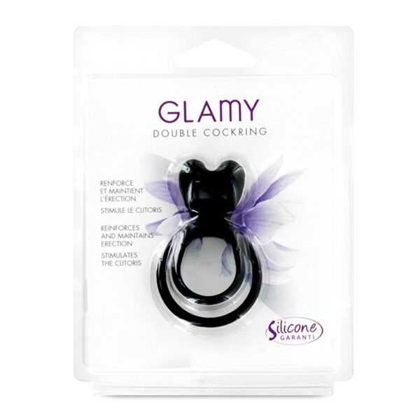 Double Cockring noir Glamy