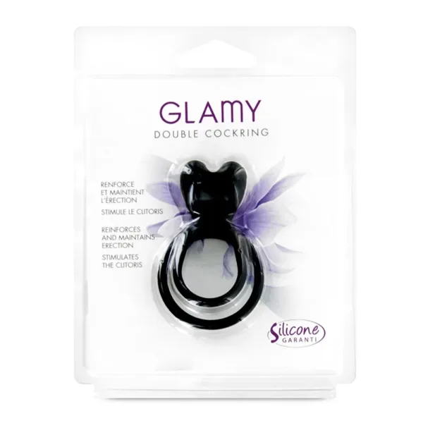 Double Cockring noir Glamy