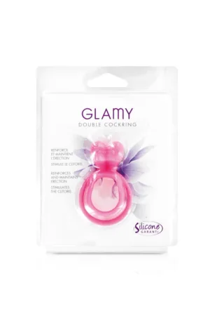 Double Cockring rose Glamy - 94edenstreet.com - sexshop en ligne