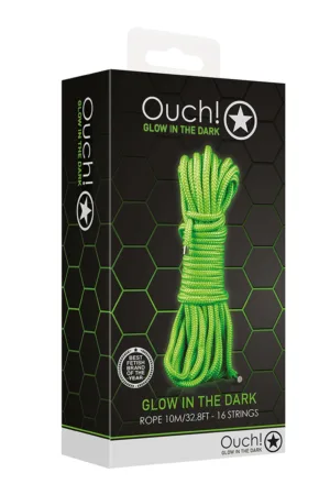 Corde de bondage phosphorescente 10m – Ouch - 94edenstreet.com - sexshop en ligne