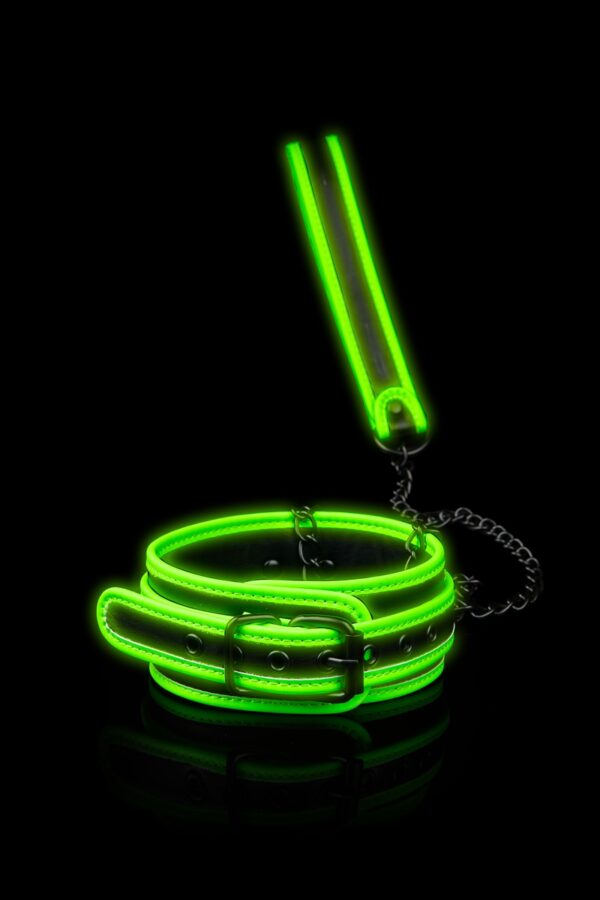 Collier et laisse phosphorescents – Ouch - 94edenstreet.com - sexshop en ligne