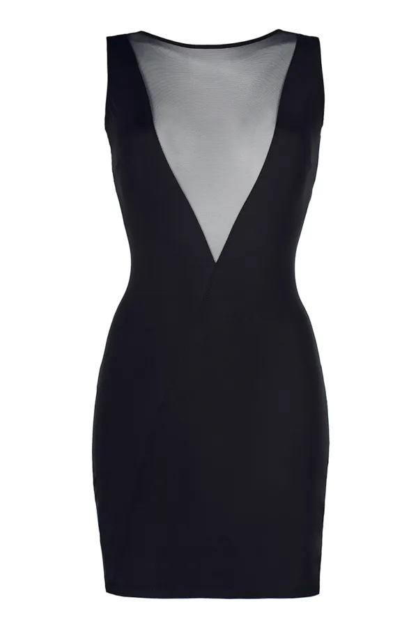 Robe noire V-9209 – Axami - 94edenstreet.com - sexshop en ligne