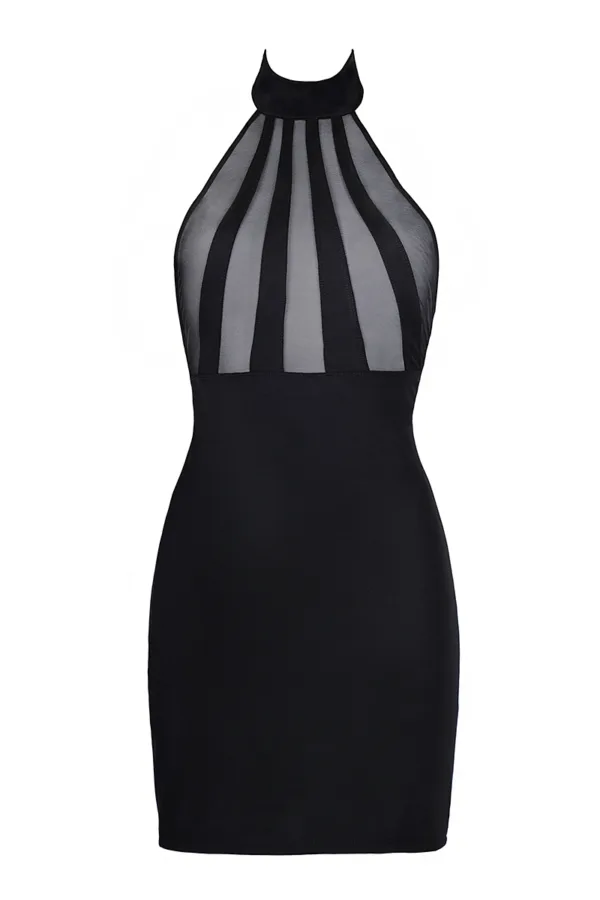 Robe noire V-9149 – Axami - 94edenstreet.com - sexshop en ligne