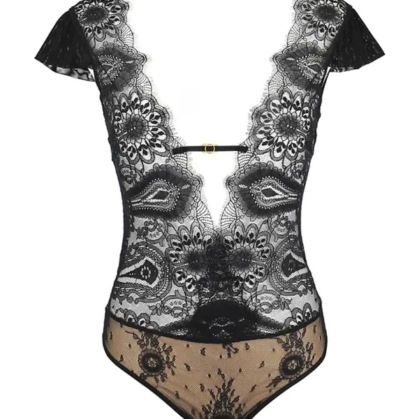 Body tulle et dentelle noir V-9900 – Axami