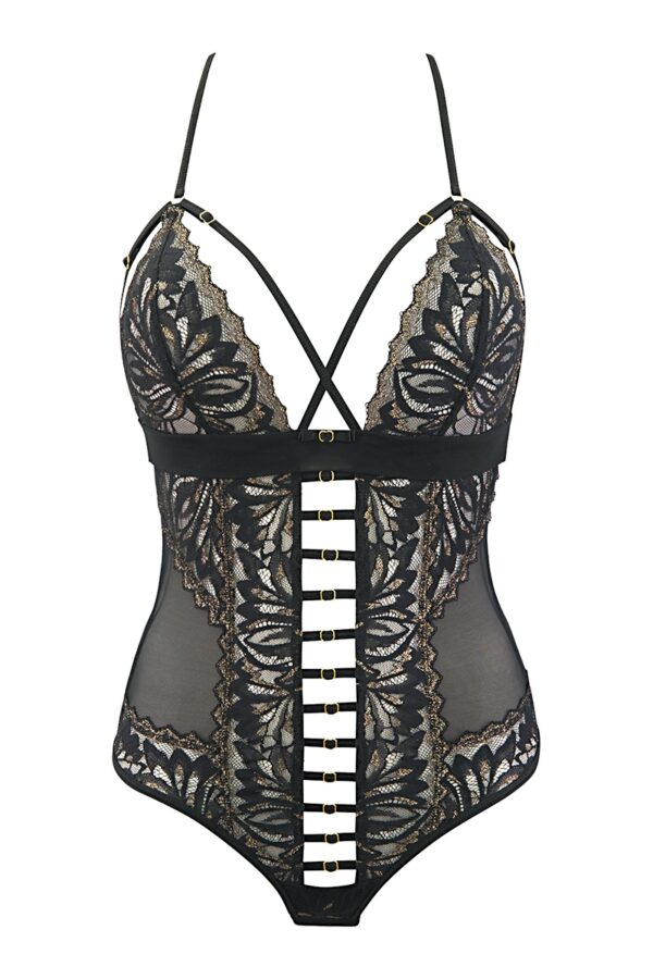 Body string tulle et dentelle noir V-10100 – Axami - 94edenstreet.com - sexshop en ligne