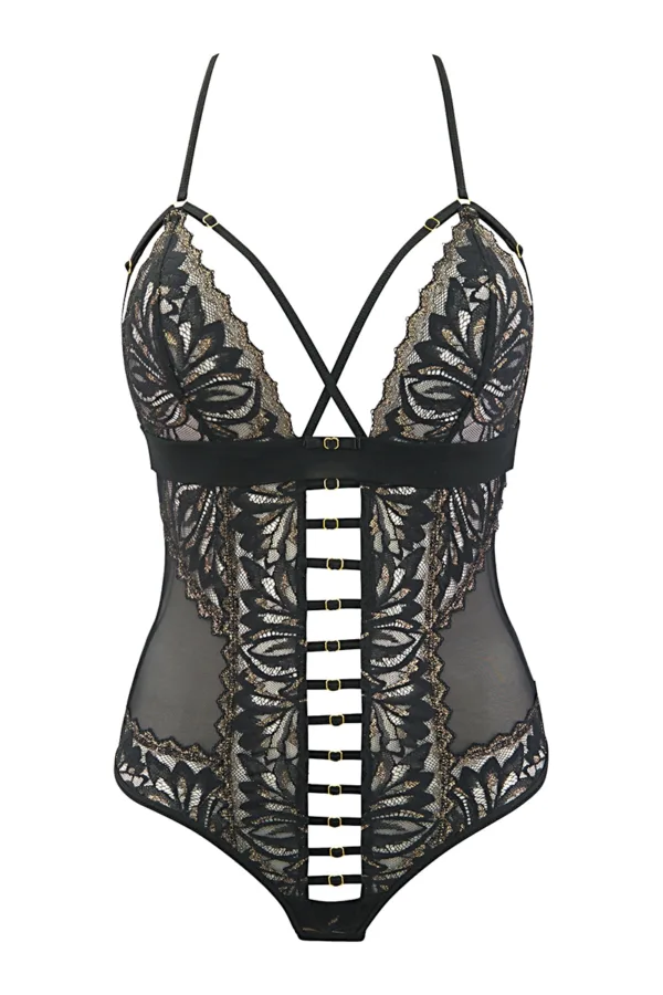 Body string tulle et dentelle noir V-10100 – Axami - 94edenstreet.com - sexshop en ligne