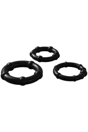 Set 3 Cockrings noir Babooom – Wooomy - 94edenstreet.com - sexshop en ligne