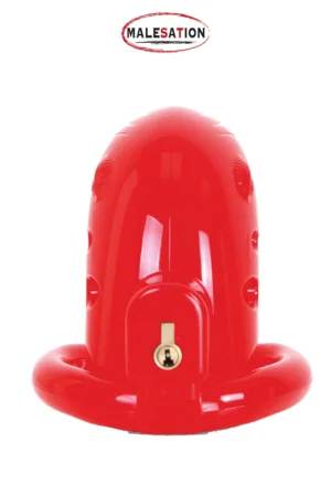 Cage de chasteté ABS rouge – Malesation - 94edenstreet.com - sexshop en ligne