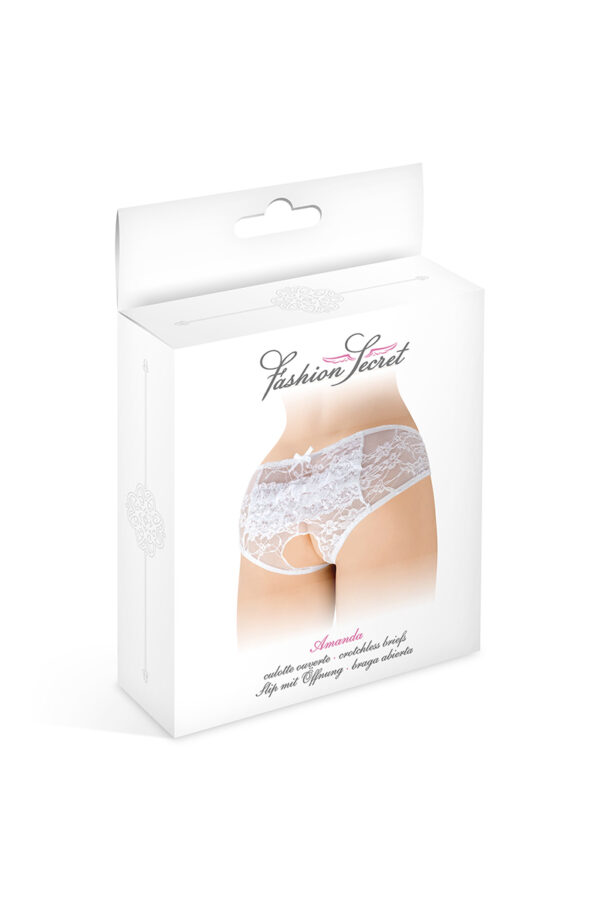 Culotte ouverte blanche Amanda – Fashion Secret - 94edenstreet.com - sexshop en ligne