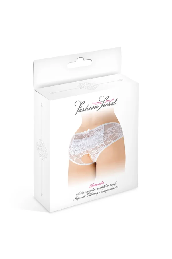 Culotte ouverte blanche Amanda – Fashion Secret - 94edenstreet.com - sexshop en ligne