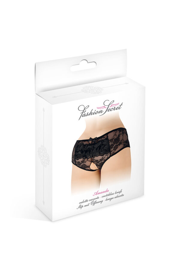 Culotte ouverte noire Amanda – Fashion Secret - 94edenstreet.com - sexshop en ligne
