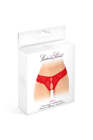 String ouvert Alicia rouge – Fashion Secret - 94edenstreet.com - sexshop en ligne