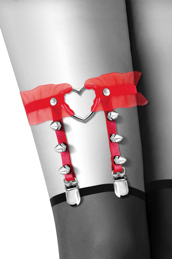 Jarretière rouge avec coeur - 94edenstreet.com - sexshop en ligne