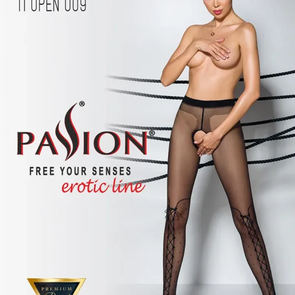 Collants ouverts TI009 20 deniers – noir