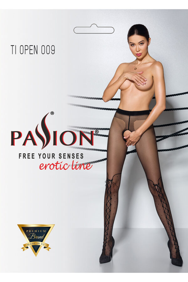 Collants ouverts TI009 20 deniers - noir – Image 2