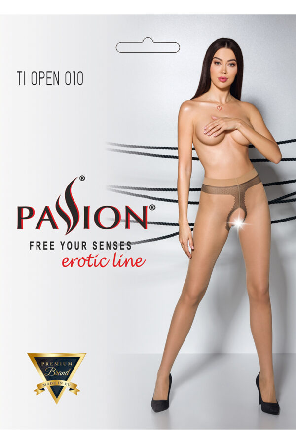 Collants ouverts TI010 20 deniers – beige - 94edenstreet.com - sexshop en ligne