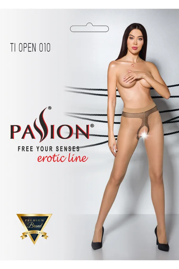 Collants ouverts TI010 20 deniers – beige - 94edenstreet.com - sexshop en ligne