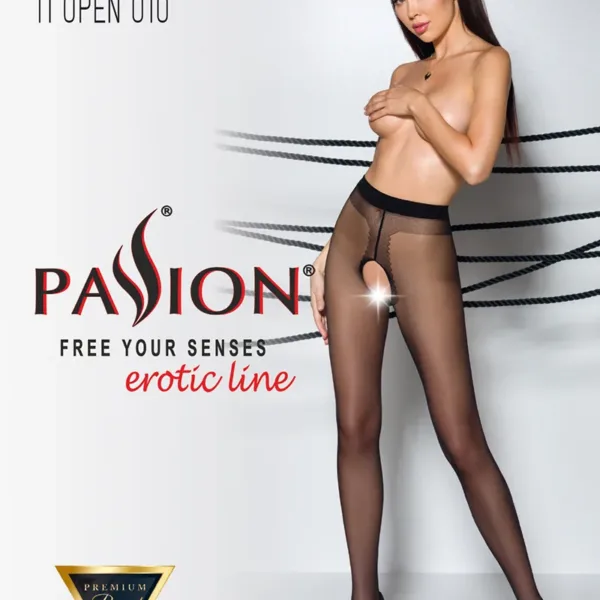 Collants ouverts TI010 20 deniers – noir