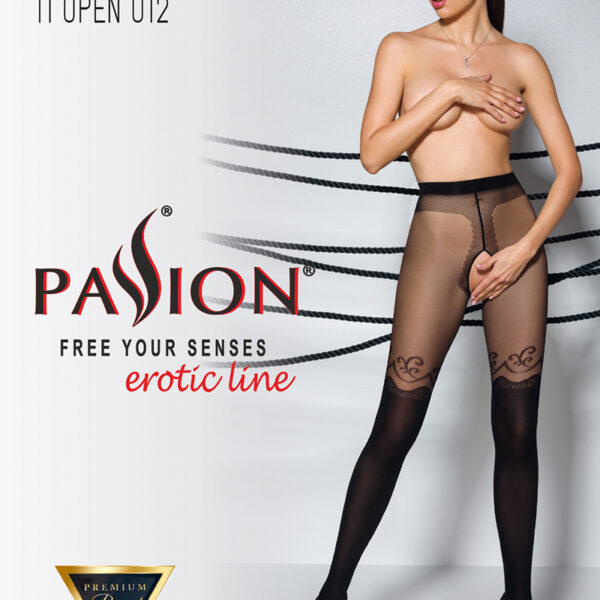 Collants ouverts TI012 20/40 deniers – noir