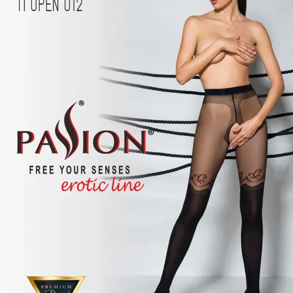 Collants ouverts TI012 20/40 deniers – noir