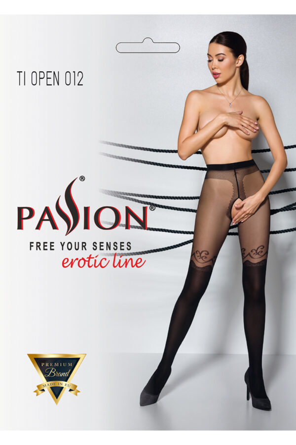Collants ouverts TI012 20/40 deniers – noir - 94edenstreet.com - sexshop en ligne