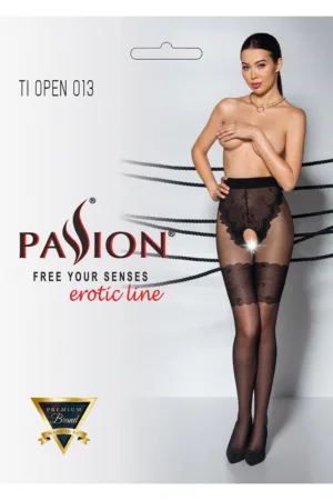 Collants ouverts TI013 20/40 deniers – noir - 94edenstreet.com - sexshop en ligne