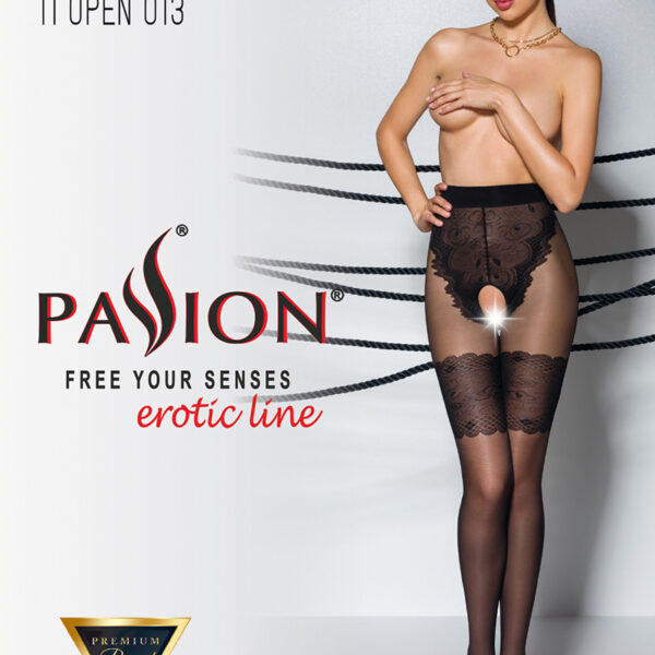 Collants ouverts TI013 20/40 deniers – noir