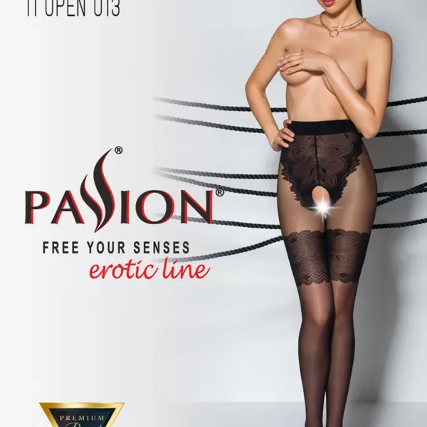 Collants ouverts TI013 20/40 deniers – noir