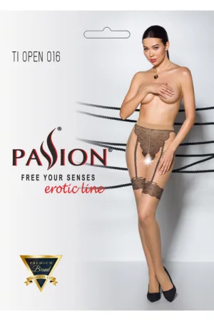 Collants ouverts TI016 20 deniers – beige - 94edenstreet.com - sexshop en ligne
