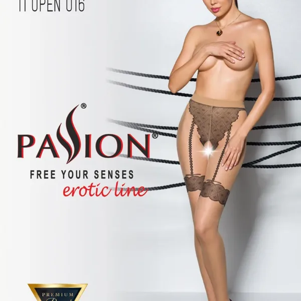 Collants ouverts TI016 20 deniers – beige