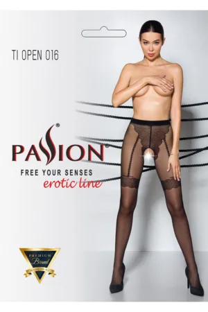 Collants ouverts TI016 20 deniers – noir - 94edenstreet.com - sexshop en ligne