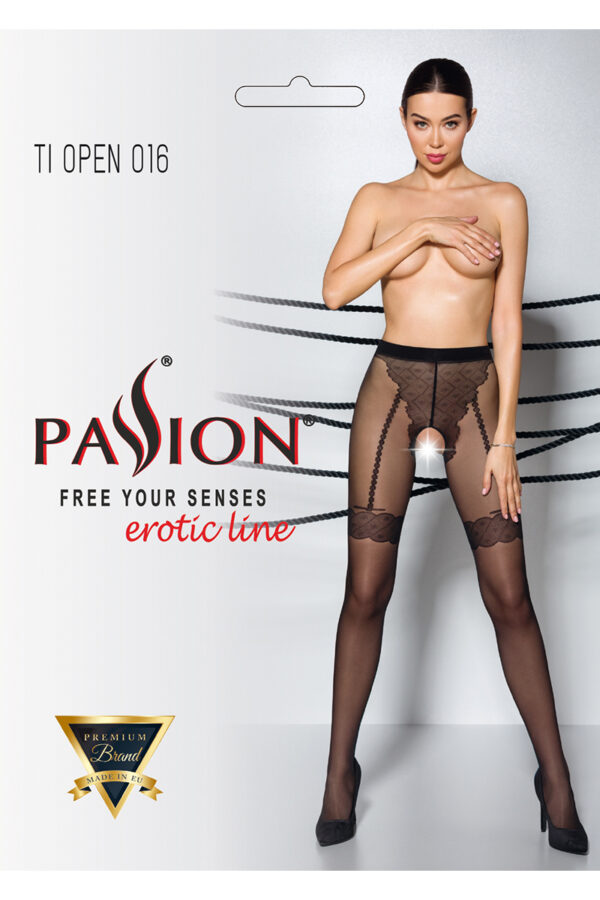 Collants ouverts TI016 20 deniers – noir - 94edenstreet.com - sexshop en ligne