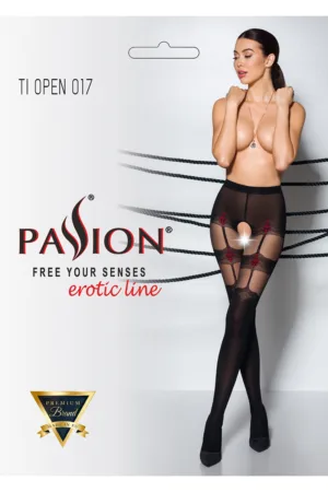 Collants ouverts TI017 20/40 deniers – noir - 94edenstreet.com - sexshop en ligne