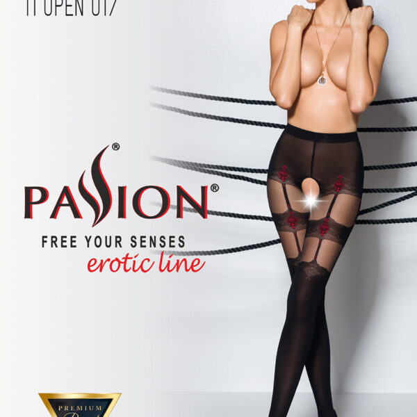 Collants ouverts TI017 20/40 deniers – noir