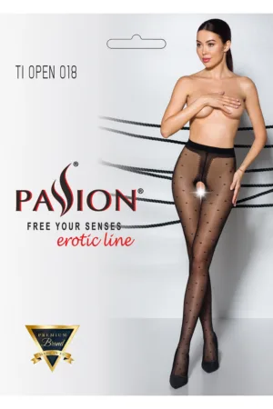 Collants ouverts TI018 20 deniers – noir - 94edenstreet.com - sexshop en ligne