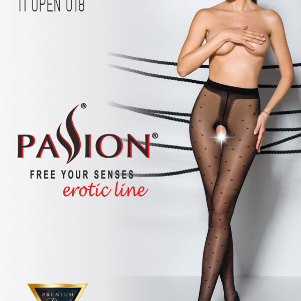 Collants ouverts TI018 20 deniers – noir