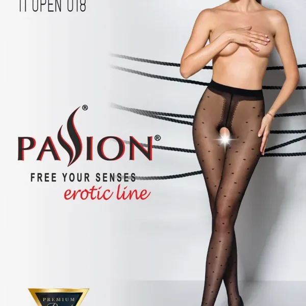 Collants ouverts TI018 20 deniers – noir