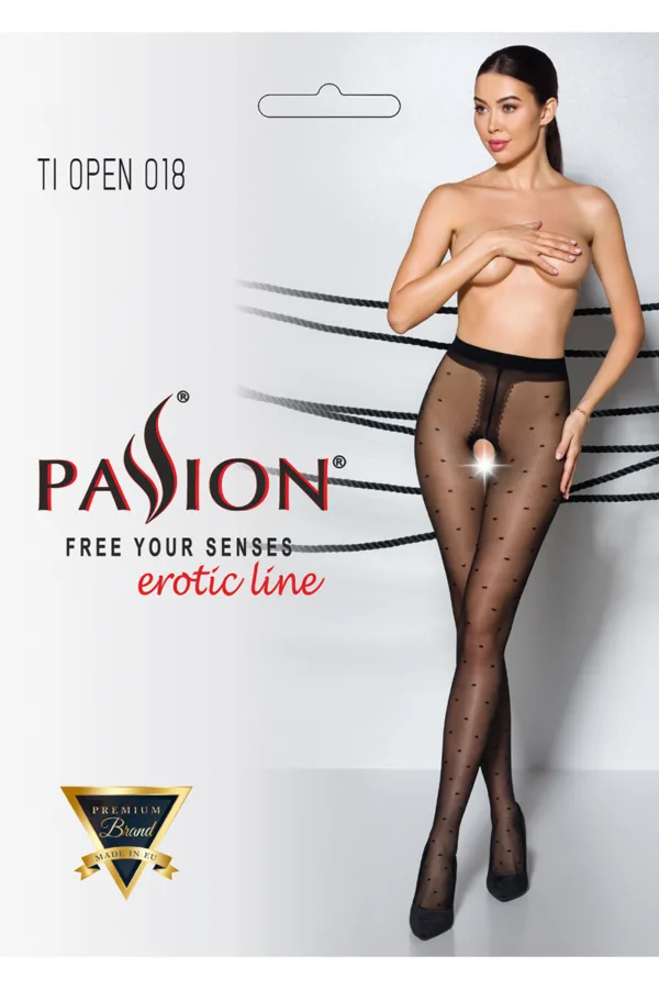 Collants ouverts TI018 20 deniers – noir - 94edenstreet.com - sexshop en ligne