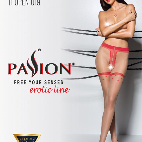 Collants ouverts TI019 20 deniers – rouge