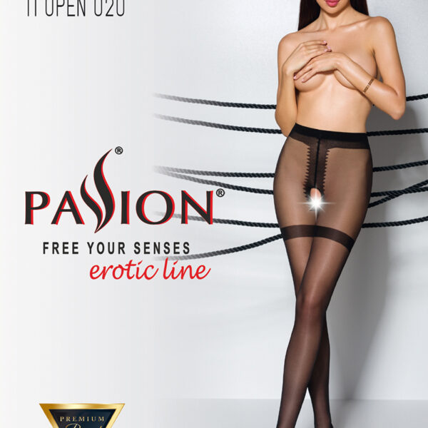 Collants ouverts TI020 20 deniers – noir