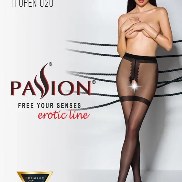 Collants ouverts TI020 20 deniers – noir