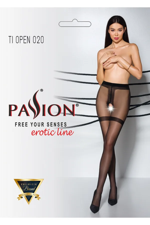 Collants ouverts TI020 20 deniers – noir - 94edenstreet.com - sexshop en ligne